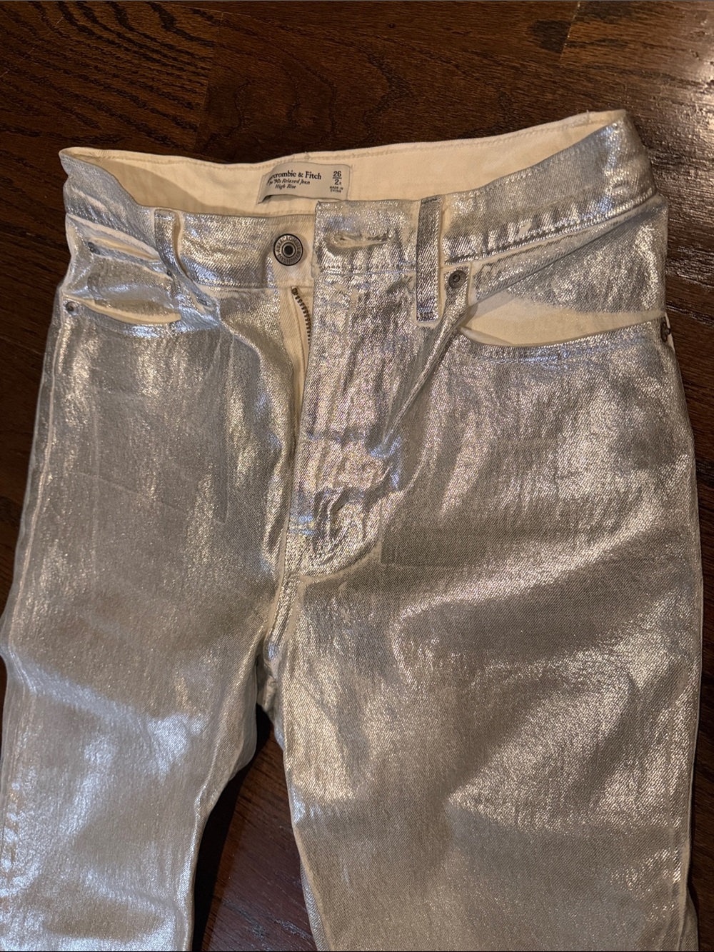 Abercrombie & Fitch Men's Silver Skinny Jeans